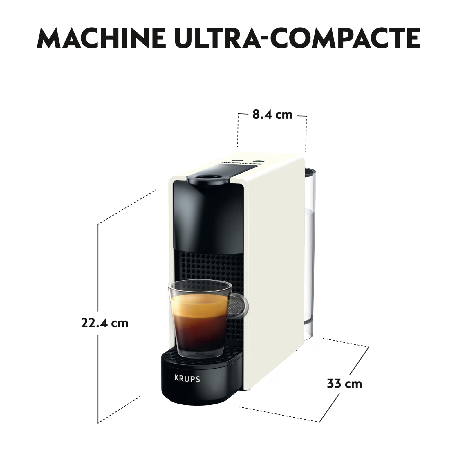 Machine à Café à Capsules Luxifa Ultra Compacte – Blanc, Espresso & Lungo