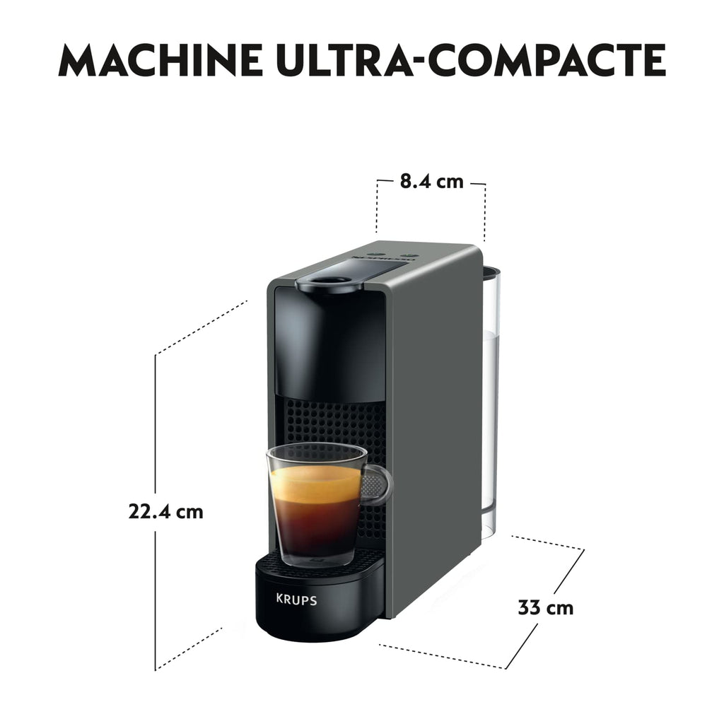 Machine à Café à Capsules Luxifa Ultra Compacte – Gris Intense, Espresso & Lungo
