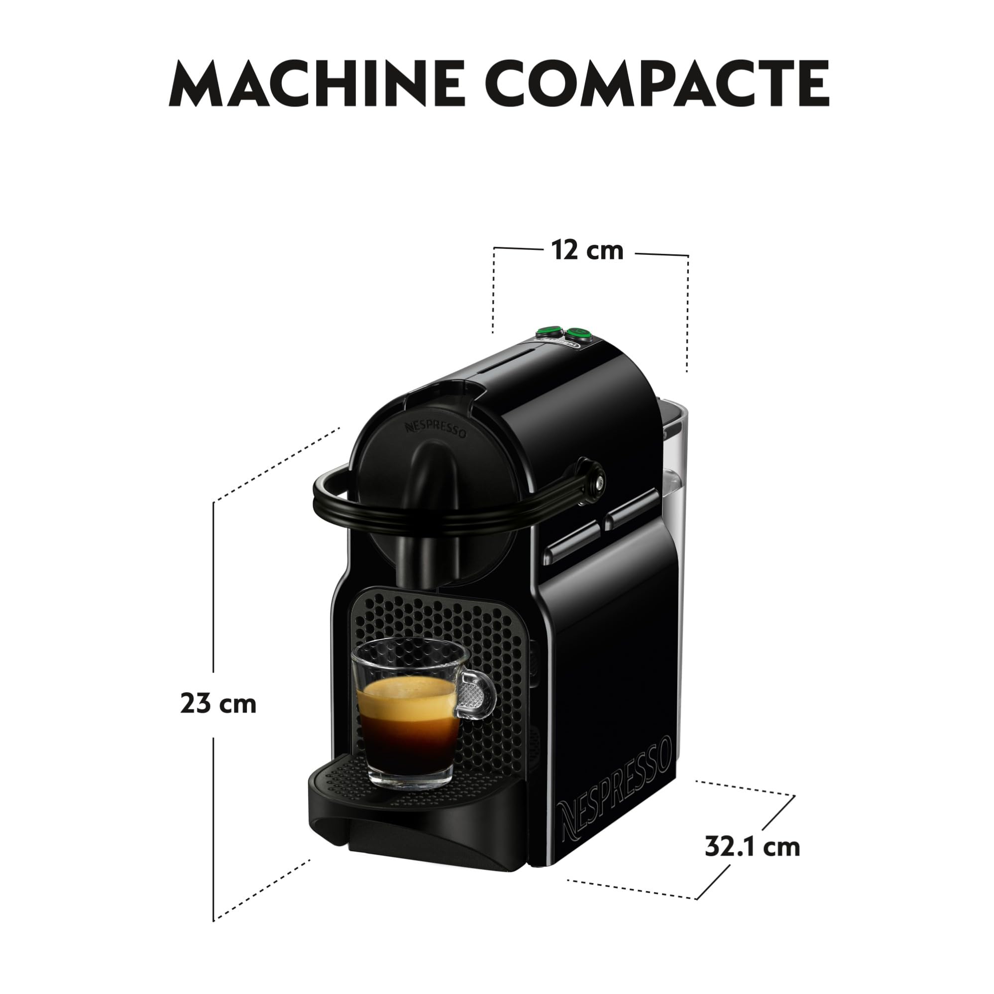 Machine à Café à Capsules Luxifa Compacte – 19 Bars, Espresso & Lungo, Noir