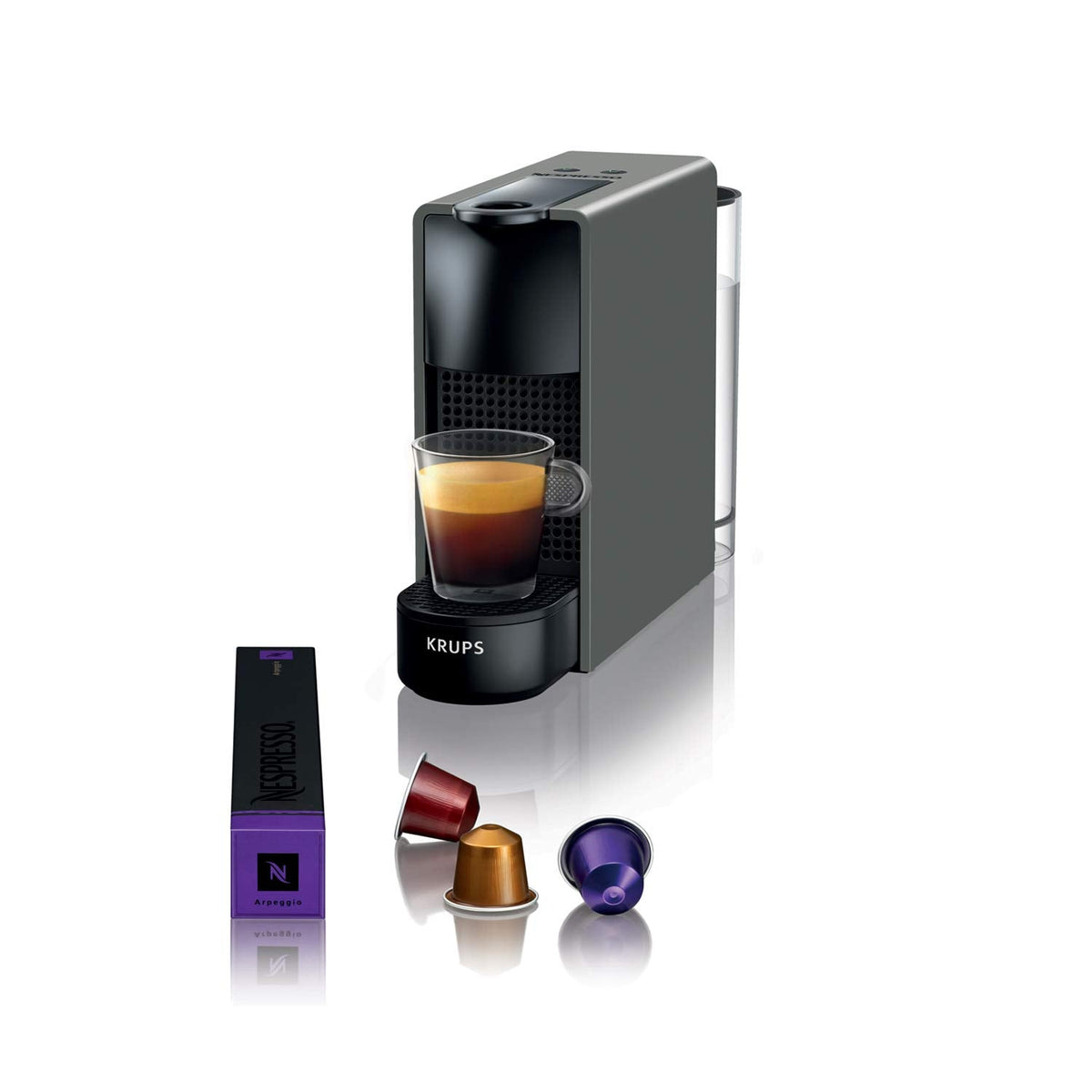 Machine à Café à Capsules Luxifa Ultra Compacte – Gris Intense, Espresso & Lungo