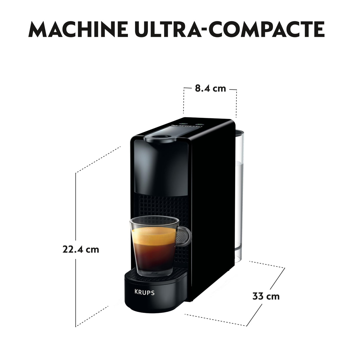 Machine à Café à Capsules Luxifa Ultra Compacte – Noir, Espresso & Lungo