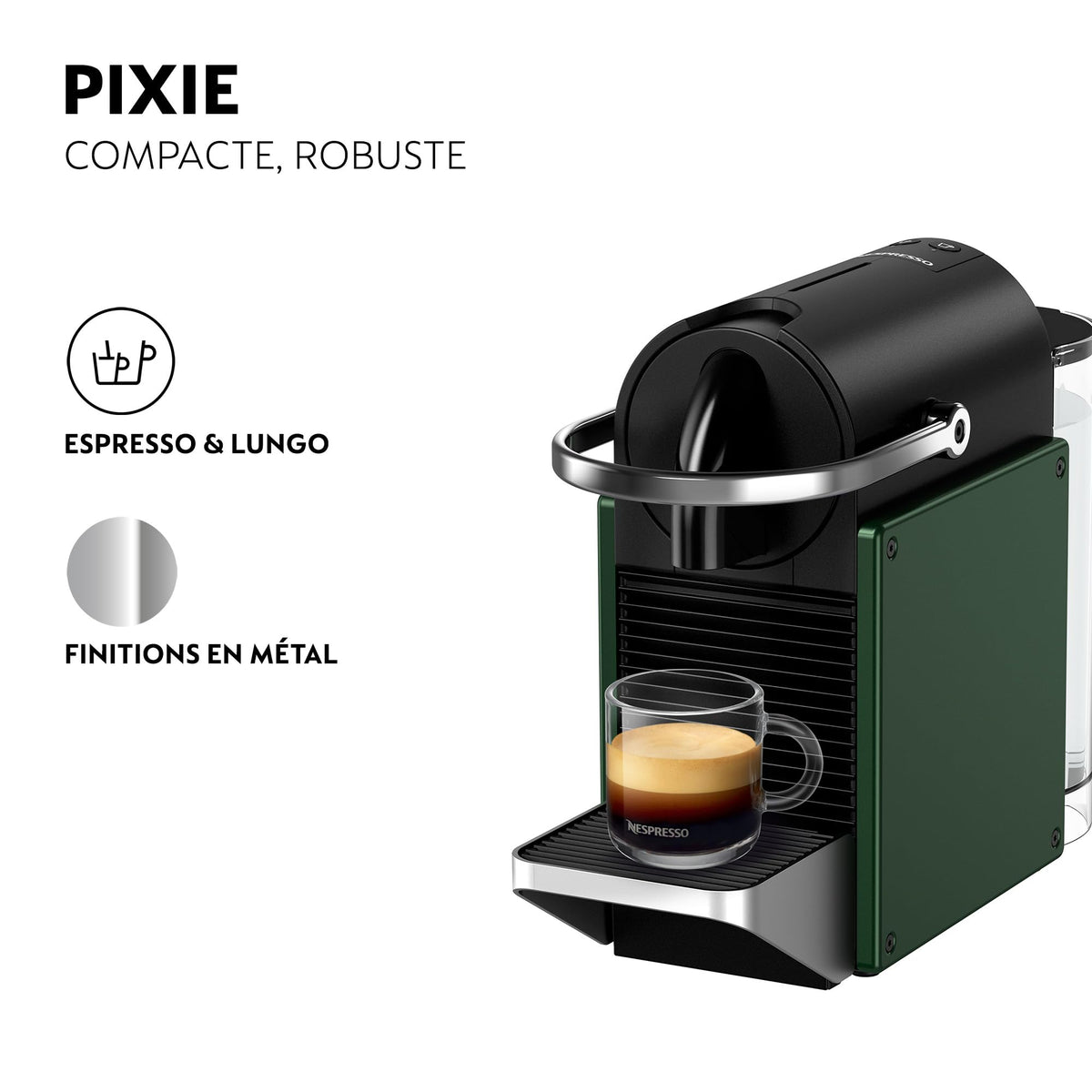 Machine à Café à Capsules Luxifa Style Industriel – Vert Foncé, Revêtement Métal